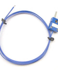 Blue PFA Insulated T-Type Thermocouple Probe With AWG 24 Wire, 3 Foot Lead, Heavy Duty Industrial Grade Temp Probe, Temperature Range -320F To 500F, -200C To 260C, ANSI Color-Coded Teflon Insulation For Process Control