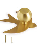 Solid Brass Gold Cabinet Knobs 4 Pack With Swallow Backplates, Modern Dresser Handles, Brushed Brass Finish, top view, single knob