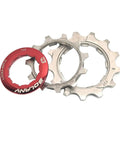 Lightweight 8 9 10 Speed Bike Cassette With 11 To 25T And 32T 36T 40T 42T 46T 50T Options, red lockring and steel cogs