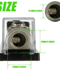 0 2 4 Gauge AWG Inline ANL Fuse Holder With 500 Amp Fuse Easy Install No Terminals Needed Transparent Cover Shows Status Beefy Zinc Alloy Blade Fuse For Strong Conductivity Heat Resistant Auto Audio Power System. Size view, 20mm holder