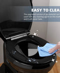 Round Toilet Seat With Slow Soft Close No Wiggle Never Loosen Thick Engineering Plastic For Durability Ultra Easy To Install And Clean