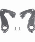 Rear Derailleur Hanger 633 Aluminum Alloy With M4x8mm Mounting Bolts for Quick Install, shown with two hangers and bolts