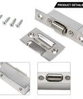 Stainless Steel Cabinet Door Catch Roller Latch for Cabinets and Cupboards, no fuss install with screws shown, quiet roller tension visible.