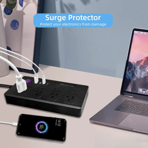ZigBee Smart Power Strip With Five Foot Extension Cord Etl Certified Plug And Play With Alexa Google Home And Smartthings for home devices