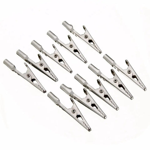 Stainless Steel 51mm Crocodile Clips 10 Pack With Screw Probe Fix Alligator Test Clips For Battery Terminals Stereo Wiring And DIY Electronics Projects