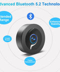 Bluetooth 5.2 Receiver for Home Stereo With RCA and Three Point Five Millimeter AUX Output Wireless Audio Adapter for Stereo Receiver and Amplifier Low Latency HiFi Music Streaming Simple Wireless Upgrade for Old School Stereo Systems next to features like extended range and enhanced stability