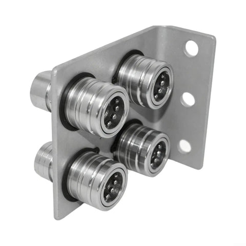 Heavy Duty Hydraulic Quick Coupler For Tractors And Crop Sprayers Rated At 3600 Psi Featuring Fast Push Pull Action That Works With Gloves On Cutting Down Downtime Big Time So You Can Finish Your Field Work Without Frustration Or Delays Today, 4-port plate