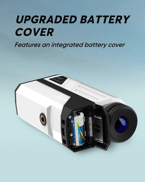 Golf Rangefinder 800 Yards With Slope And Flag Lock Vibration, Laser Distance Finder showcasing upgraded battery cover