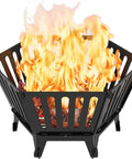 Hexagon 22.5 Inch Portable Fire Pit With Travel Bag, Smokeless Patented Design Outdoor Wood Burning Fire Pit for Camping