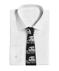 Men's Necktie Premium Fabric Business Formal Tie for Weddings Office Parties, 100 Percent Polyester, featuring RV design on white shirt.