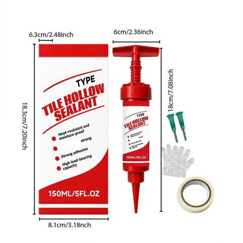 DIY Floor Repair Kit 150ml Quick Dry Tile Adhesive for Loose Hollow Floor and Wall Tiles with extra strength formula and tools.