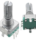 EC11 Rotary Encoder With Switch Pro Grade Digital Potentiometer 20mm Plum Blossom Shaft 5 Pin 5 Pack For Audio Amplifiers