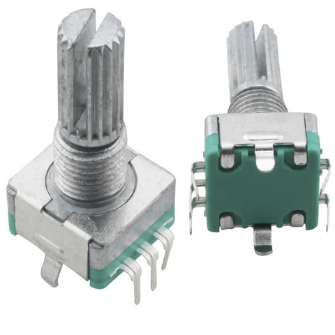 EC11 Rotary Encoder With Switch Pro Grade Digital Potentiometer 20mm Plum Blossom Shaft 5 Pin 5 Pack For Audio Amplifiers