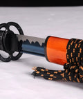 Handmade Practice Katana Sword Full Tang Japanese Samurai Blade For Iaido Training with detailed hilt and sheath close-up