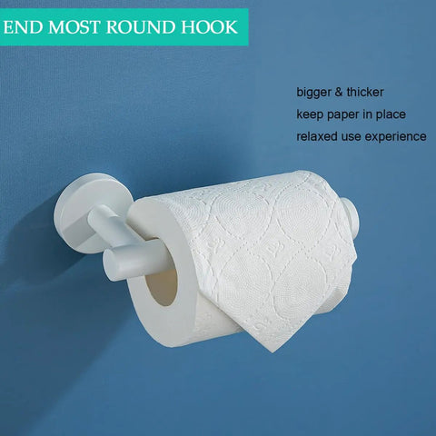 White Toilet Paper Holder For Bathroom Wall Mounted 304 Stainless Steel Durable Rustproof No Fade Finish Easy Fuss Install Modern Look