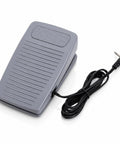 Top Shelf Foot Controller Pedal For Home Sewing Machines With Attached Cord Dead Even Speed Control Compatible With Eversewn Singer Huskystar Models Ironclad Replacement Piece, gray with textured surface.