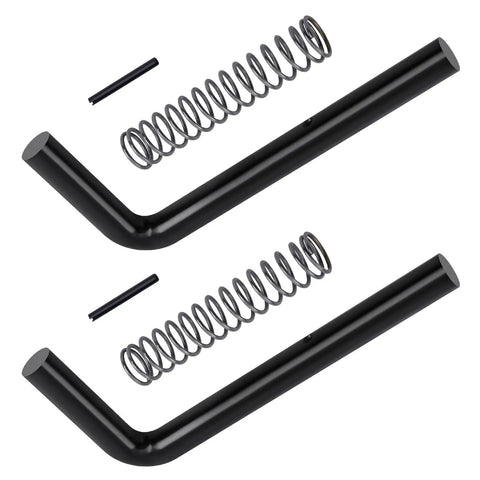 Rock Solid 819T Trailer Tailgate Spring Latch Kit 2 Pack includes black L-shaped metal latches and heavy duty coiled springs.