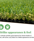 Close-up of Outdoor Dog Potty Grass With Drainage Hole Realistic Artificial Turf For Pets, showing lifelike shades of green.