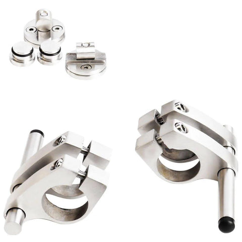 Components of Apex Stainless Steel Sliding Barn Door Hardware Kit 8 Foot Track Double Door Kit With Top Mount Rollers
