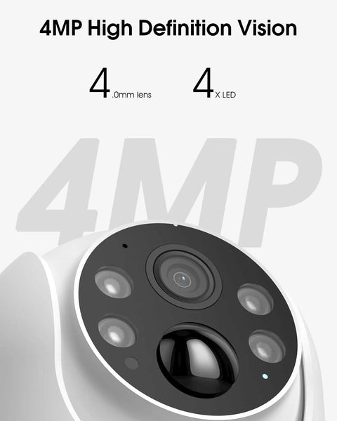 Close-up of camera lens featured in Solar Wireless Outdoor Security Cameras Two Pack With 4MP Ultra HD 360 Degree View