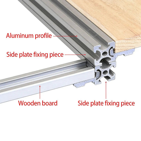 Heavy Duty Aluminum Shelf Brackets 10 Pack Corner Fittings For 2020 3030 And 4040 Profiles showing side plate fixing piece
