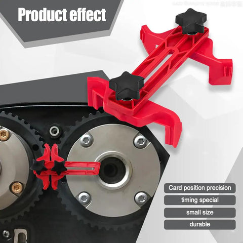 Dual Camshaft Locking Clamp Tool Kit For Car Engines with red anti slip gear clamp on camshaft