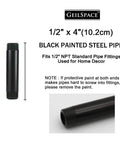 Image of 6 Pack Half Inch Steel Pipes Four Inch Long Black Metal Pipes For DIY Enthusiasts Building Sick Industrial Shelving And Home Decor Pre Cut To Fit Standard One Half Inch NPT Fittings.