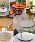 Wooden Lazy Susan Tabletop Rotating Tray For Dining And Serving, Smooth Swivel Turntable In 20 24 27 31 35 39 Inch Sizes on dining tables