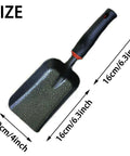 Lightweight Fireplace Shovel 12.6 Inch Ash Shovel For Fire Pit And Backyard Heat Resistant Carbon Steel Tool with size dimensions.