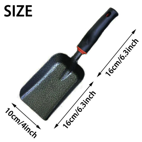 Lightweight Fireplace Shovel 12.6 Inch Ash Shovel For Fire Pit And Backyard Heat Resistant Carbon Steel Tool with size dimensions.