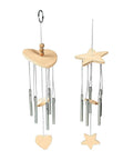 Paint Your Own Wood Wind Chimes Craft Kit With Twelve Unfinished Wind Chimes Featuring Circle Heart And Star Designs