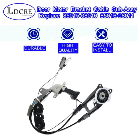 Driver Side Power Sliding Door Cable Sub Assembly With Motor Bracket For Toyota Sienna 2011-2020 Replacement Direct Fit OE 85016-08011 And 85015-08010