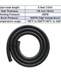 Silicone Vacuum Hose Kit For Automotive Use, Multi Size Silicone Vacuum Tubing 1/8 Inch To 3/8 Inch ID, 5 Feet, Durable 3mm Wall