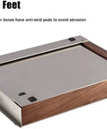Big League Stainless Steel Espresso Knock Box With A Roomy Detachable Drawer And Integrated Tamping Station showing non-slip feet detail.