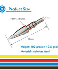 Detailed view of a 12 Pack Archery Field Points Stainless Steel Screw-In Arrow Tips For Recurve And Compound Bows, 19 By 64 Dia, 39mm Length