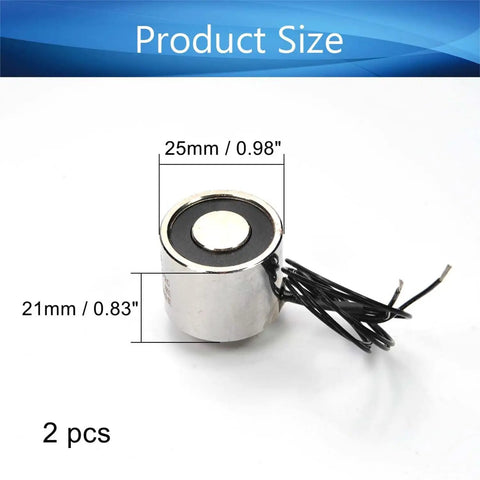 Two Pack 24V Electric Lifting Magnet With 8 Kg Pull, circular suction cup electromagnet dimensions