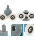 4 Pack Sliding Door Roller Hardware Replacement Kit for Smooth Patio, Bathroom, and Closet Doors Quiet Wheel Guide Pulleys