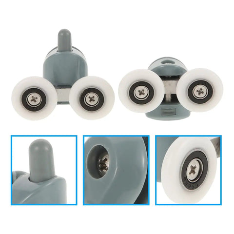 4 Pack Sliding Door Roller Hardware Replacement Kit for Smooth Patio, Bathroom, and Closet Doors Quiet Wheel Guide Pulleys