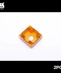 Yellow base for Red Mushroom Emergency Stop Push Button Switch 22mm CNC DPST Latching E Stop, square design, 2 pack.