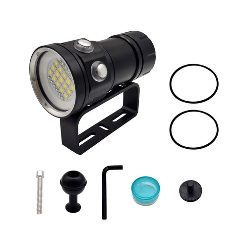 Beast Mode Bright 18000 Lumen Diving Flashlight Waterproof To 100 Meters LED Submersible Torch with accessories