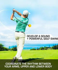 Man using Golf Swing Trainer For Men And Women To Improve Tempo Rhythm Balance And Strength With Easy Indoor And Outdoor Practice