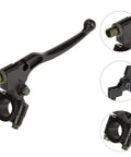 Left Brake Lever Perch For Mini Bikes And Dirt Bikes Bolt On Upgrade That Fits Coleman CT200U with close-up inserts showing material