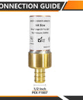 40 Piece One Half Inch PEX Crimp Connection Straight Water Hammer Arrestor Lead Free Brass CUPC Listed NSF Listed
