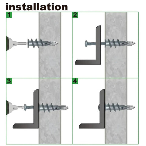 Drywall Anchor Kit With Self Drilling Screws DIY Friendly Zinc Alloy Wall Fasteners Yellow Zinc Plated Carbon Steel Rust Resistant Self Tapping Anchors No Prep Install Easy Mount For Shelves Picture Frames And TV Mounts installation steps on drywall