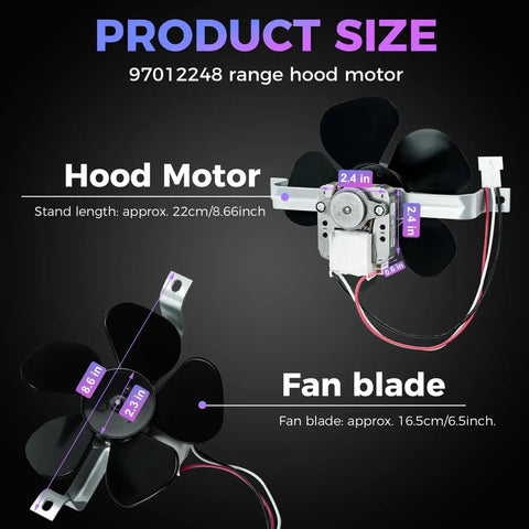 2 Speed Range Hood Motor Assembly Replacement Part With Easy Install Bracket And C Frame Fan Blade For Nu Tone 40000 42000 Series