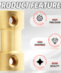 Brass Shaft Coupling Connector For Motor Shaft Extension From Three Point One Seven Millimeter To Four Millimeter Ten Pack Includes Two Allen Wrenches And Forty Screws High Temperature Resistant Corrosion And Oil Resistant Durable For Diy Projects, brass coupling
