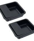 Black 2 Pack Concealed Recessed Sliding Door Pull Handles, Square Invisible Cabinet Finger Edge Pulls, Zinc Alloy Inset Handles