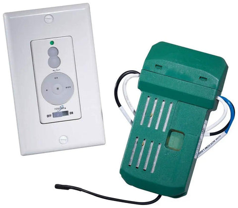 Wall Mount Ceiling Fan Control System White 3 Speed Dry Rated ABS Durable Wall Module With On Off Switch Includes Ivory And White Plates Easy Install No Fuss Fits Most Ceiling Fans.