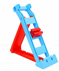 Heavy Duty Two Piece Tile Chamfer Bracket Set Adjusts To Sixty Fifty Forty Degree Angles, blue and red plastic build, ideal for DIY projects.