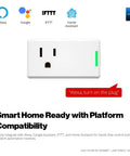 Smart Energy Plug 15A 4 Pack With Real Time Energy Monitoring and platform logos for Alexa, Google, IFTTT, Home Assistant integration